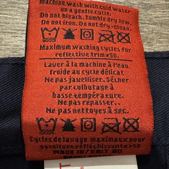 Tough Duck Pants Mens 38x30 Navy Hi-Vis Reflective 3M Scotchlite Cargo Work DWR - Picture 13 of 13